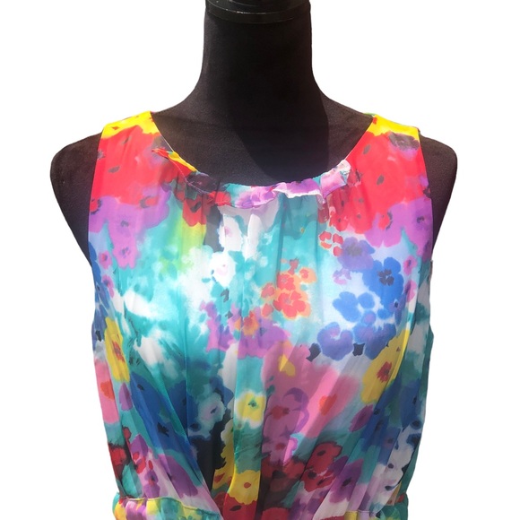 New Directions Bright Watercolor Dress size 10 - Picture 5 of 10